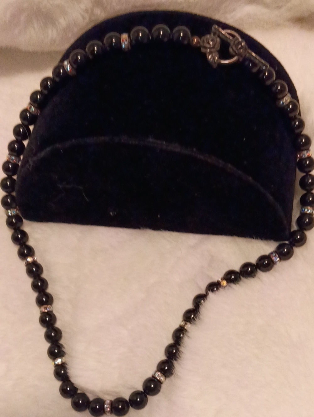 Vintage 925 Black Onyx Bead